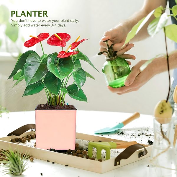 Aqua Bloom Square Planter